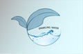 Vector logo design template. Abstract blue water logo. Royalty Free Stock Photo