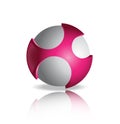 Vector logo design template. Abstract pink and grey globe. Royalty Free Stock Photo