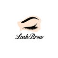 Vector logo design template for beauty salon. Make up. Lash and Brow Royalty Free Stock Photo