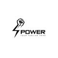 Vector logo design template. Fist male hand, proletarian protest symbol. Power sign Royalty Free Stock Photo