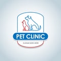 Vector logo design template for pet shops, veterinary clinics and animal shelters homeless. Isolated Vector logo template Royalty Free Stock Photo