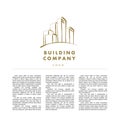 Vector logo design for urban building company and industrial business. Royalty Free Stock Photo