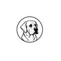 Vector logo of a dog head Labrador on white background, Pet. Animals.