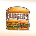 Vector logo double burgers Royalty Free Stock Photo