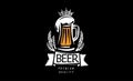 Vector logo with a drawn beer mug on a black background Royalty Free Stock Photo