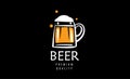 Vector logo with a drawn beer mug on a black background Royalty Free Stock Photo
