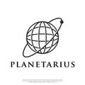 Vector logo of earth or planet logo using line art Royalty Free Stock Photo