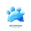 Vector logo, emblem, label design elements for pet shampoo, cosmetic care or grooming.