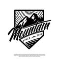 Vector logo emblem mountains hipster style