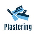 Vector logo of finishing company on plaster and painting Royalty Free Stock Photo