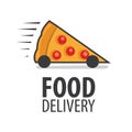Vector logo of food delivery, courier delivery Royalty Free Stock Photo