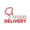 Vector logo of food delivery, courier delivery Royalty Free Stock Photo