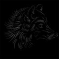 The Vector logo fox or wolf for tattoo or T-shirt design or outwear. Cute print style dog or wolf background.