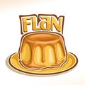 Vector logo for french dessert Flan Royalty Free Stock Photo