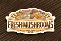 Vector logo for Fresh Mushrooms Royalty Free Stock Photo