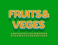 Vector logo Fruits and Veges with Creative Alphabet
