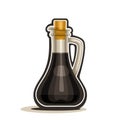 Vector logo glass decanter with handle filled soy sauce