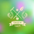 Vector logo green farm. Logo organic food.