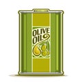 Vector logo green metal Bottle with pure Olive Oil