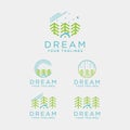 Vector logo of home night scenery in the forest Royalty Free Stock Photo