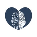 Vector Logo Icon With Brain And Fingerprint.