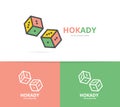 Simple dice logo design template. Symbol and sign vector illustration