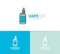 Vector of vape logo. Unique electronic cigarette and vaporizer logotype design template. Royalty Free Stock Photo