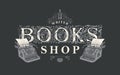 Logo vignette or label for books shop Royalty Free Stock Photo