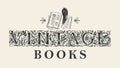 Label for vintage books with ornate initial letters Royalty Free Stock Photo