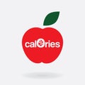 Vector logo, icon, zero calories, a stylized apple
