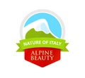 Vector Logo with Illustration of Alpine Mountain