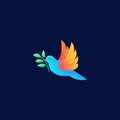 Vector Logo Illustration Bird Gradient Colorful