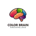 Vector logo illustration brain gradient colorful style Royalty Free Stock Photo