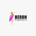 Vector logo illustration heron gradient colorful