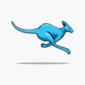 Vector logo illustration jumping kangoroo