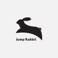 Vector Logo Illustration Rabbit Jump Silhouette Style Royalty Free Stock Photo