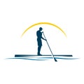 Vector logo illustration of a rower and man symbol
