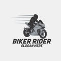 Vector logo illustration sport biker rider