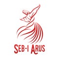 Vector logo illustration. Turkish, Sufi and Dervish Dance. Seb i Arus Royalty Free Stock Photo