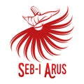 Vector logo illustration. Turkish, Sufi and Dervish Dance. Seb i Arus Royalty Free Stock Photo