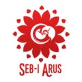 Vector logo illustration. Turkish, Sufi and Dervish Dance. Seb i Arus Royalty Free Stock Photo