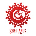 Vector logo illustration. Turkish, Sufi and Dervish Dance. Seb i Arus Royalty Free Stock Photo