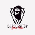 Vector logo illustration vintage barbershop