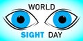 Vector logo for International Ophthalmology Day World Sight Day annually indicating the importance of ophthalmology in human