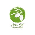 Vector logo, label or emblem green olive branch