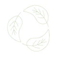 Vector logo leaf design templates and badges in trendy linear style - zero waste concept - ecological lifestyle. plastic free
