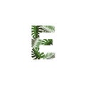 Vector Logo Letter E Tropical Leaves