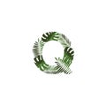 Vector Logo Letter Q Tropical Leaves