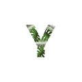 Vector Logo Letter Y Tropical Leaves