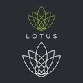 Vector logo of line art lotus plants Royalty Free Stock Photo